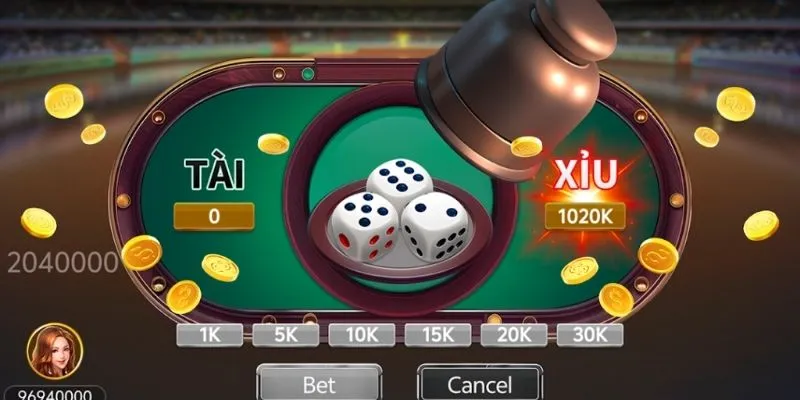 Trò chơi tài xỉu online dựa trên tổng điểm của ba viên xúc xắc
