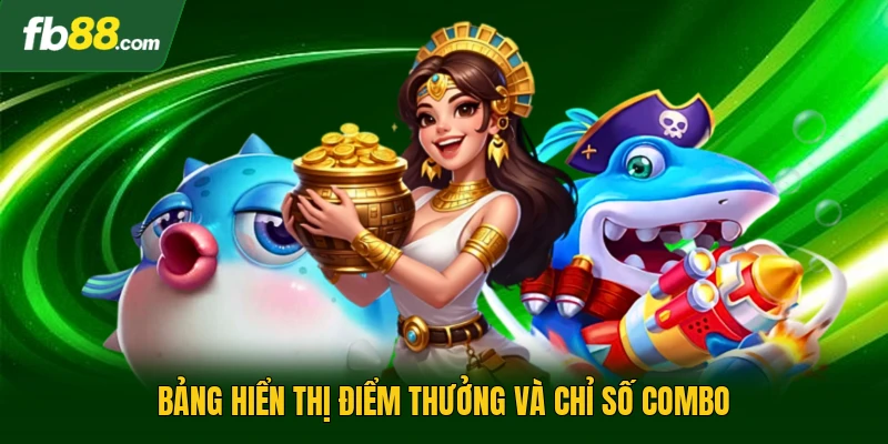 Bảng hiển thị điểm thưởng và chỉ số combo