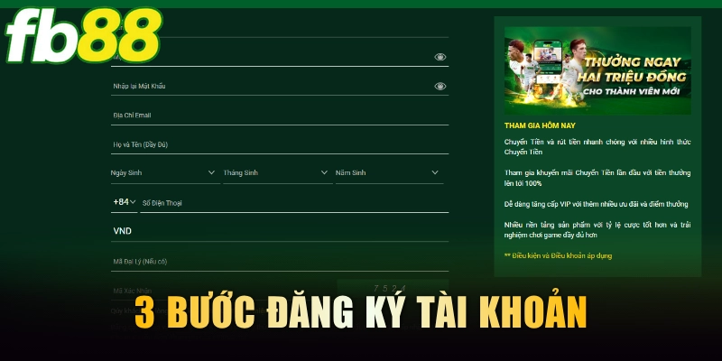 3 bước đăng ký để được cấp tài khoản